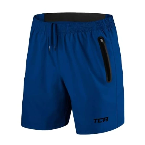 Offerta a tempo: TCA Elite Tech Pantaloncini Palestra Uomo con Tasche Laterali - Pantaloncini Running Uomo - Pantaloni Corti Sportivi da Corsa e Allenamento - Abbigliamento Sportivo - Blu, M - 0.00% da 21.99 € a 21.99 €