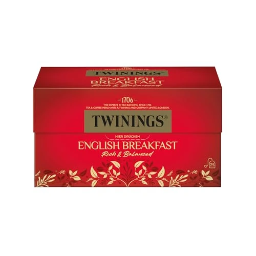 Offerta a tempo: Twining of London Tè English Breakfast Classics - 25 Filtri - 53% da 3.29 € a 1.55 €