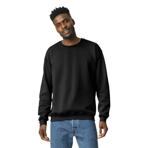 Tijdelijke aanbieding: Gildan heren Fleece sweatshirt met ronde hals, stijl G18000, Zwart, M van 13.63 € naar 13.63 € (0.00% korting)