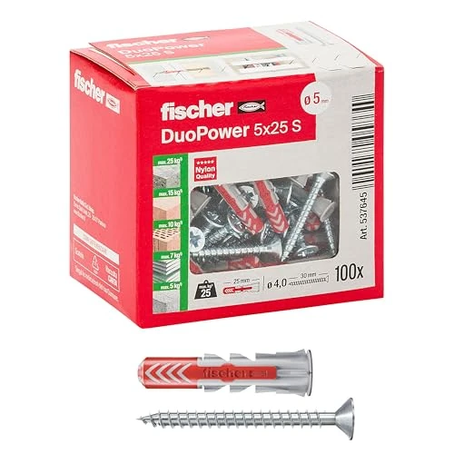 Limited-time offer: Fischer Italy SRL Dowels "DUOPOWER 5 S C/Screw from 19.44 £ to 19.44 £ (save 0.00%)