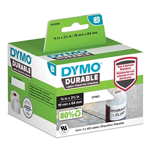 Tijdelijke aanbieding: DYMO LabelWriter Hoogwaardige etiketten, 19 mm x 64 mm, wit polyester, rol met 900 labeltape, voor LabelWriter-labelprinter, origineel product van 68.84 EUR naar 68.84 EUR (korting 0%)