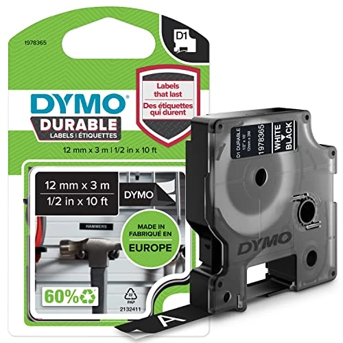 Limited-time offer: DYMO D1 Durable Labeling Tape for LabelManager Label Makers White Print on Black Tape 1/2" W x 10' L 1 Cartridge (1978365) from $17.82 to $16.99 (save 5%)