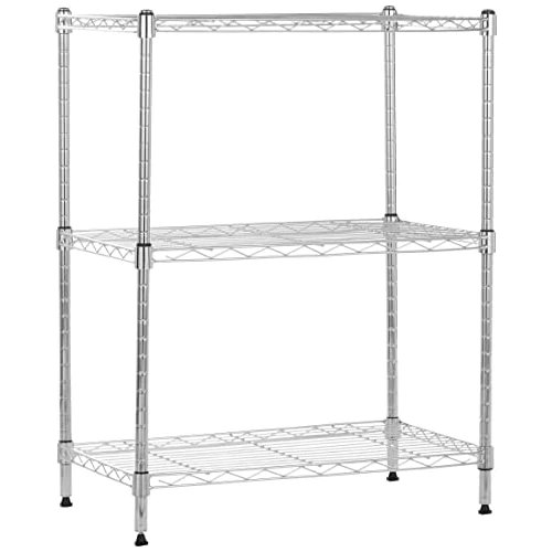 Zeitlich begrenztes Angebot: Amazon Basics Schmaler Aufbewahrungsschrank mit 3 Regalböden, höhenverstellbaren Einlegeböden und Nivellierfüßen, maximales Gewicht 340 kg, Chrom, 34 cm T x 58.9 cm B x 76.2 cm H von 37.93 € auf 32.24 € (15% Rabatt)