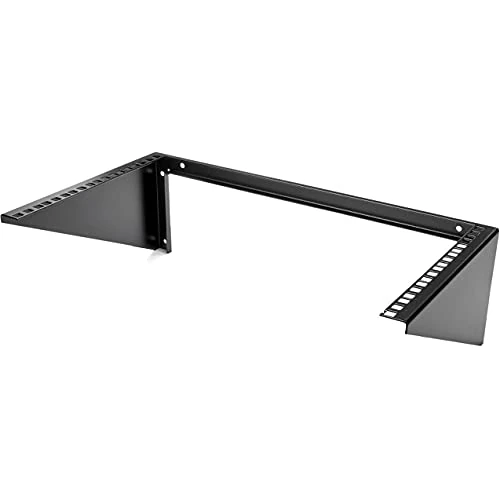StarTech.com Staffa Rack 19" 6U, Supporto Rack per installazione Verticale a parete o Orizzontale sotto Scrivania/tavolo; Per Switch/Pach Panel/Dispositivi IT - Portata 97kg - Acciao Nero (RK619WALLV)