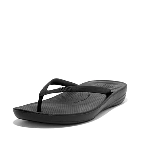 Limited-time offer: FitFlop Women's iQushion Ergonomic Flip Flops - Lightweight & Comfortable with Natural Arch Support - All Black - 6 UK from 32.00 £ to 23.00 £ (save 28%)