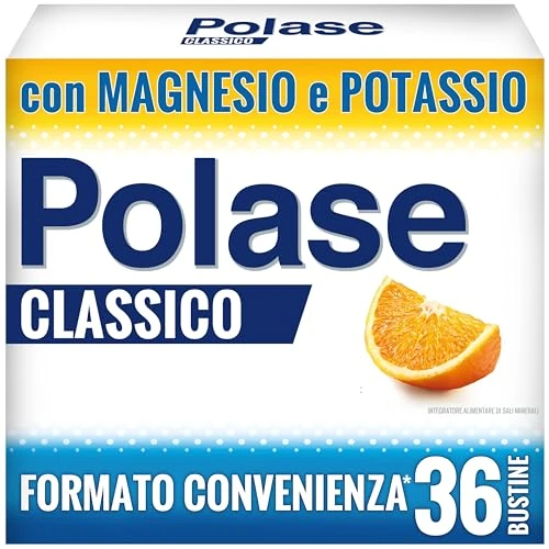Polase Classico, Magnesio e Potassio,Integratore Alimentare, contro Stanchezza e Fatica Fisica, Caldo, Sali Minerali Organici, Gusto Arancia, Formato convenienza 36 Bustine*