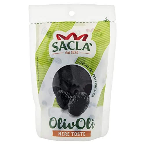 Offerta a tempo: Saclà, OlivOlì, Olive Nere Toste, Ideali per Insalate e per Arricchire i Tuoi Piatti, Busta, 100g, Confezione da 24 pezzi - 27% da 22.80 € a 16.56 €