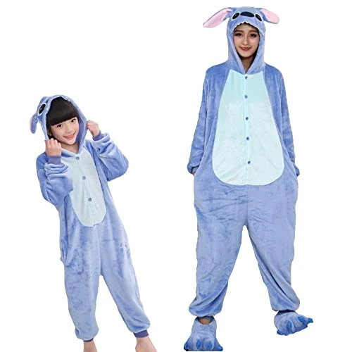 Limitiertes Angebot: emmarcon Unisex-Tierpyjama für Erwachsene und Kinder, Winter-Einteiler-Pyjama aus Flanell, weich und warm, ideal für Halloween, Karneval und Weihnachten. Stit-M von 28.00 EUR auf 28.00 EUR (Spare 0%)