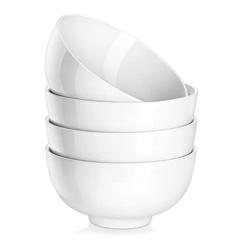 MALACASA, Series Regular, 4-delig 6"/ 15,3 * 15,3 * 7,8 / 750ml kom set kom crème wit porselein slakom cornflakes kom soepkom