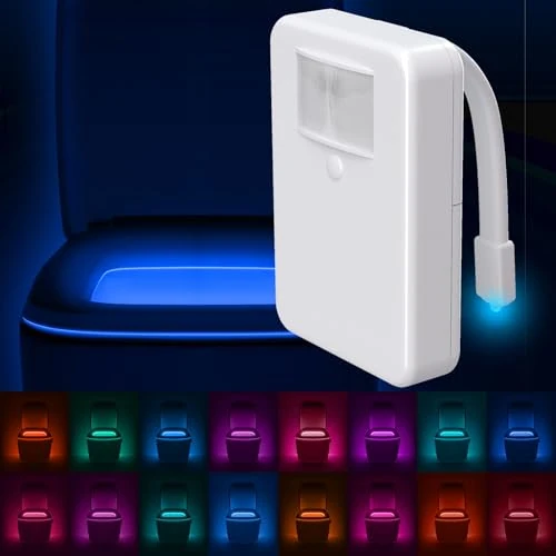 LumiLux Toilet Light Motion Detection - Advanced 16-Color LED Toilet Bowl Light