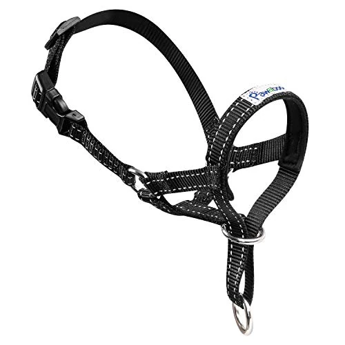 Offerta a tempo: Pawaboo Cavezza da Testa per Cane, Cintura Regolabile Riflettente in Nylon con Museruola e Collare, Taglia M, Nero - 0.00% da 16.95 € a 16.95 €