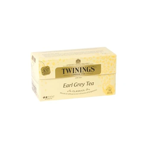 Offerta a tempo: Twinings, Earl Grey Tea, Miscela di Tè Neri Selezionati con Aroma al Bergamotto, Gusto Morbido e Bilanciato, Infusi e Tisane, Confezione da 25 Filtri - 35% da 3.55 € a 2.29 €