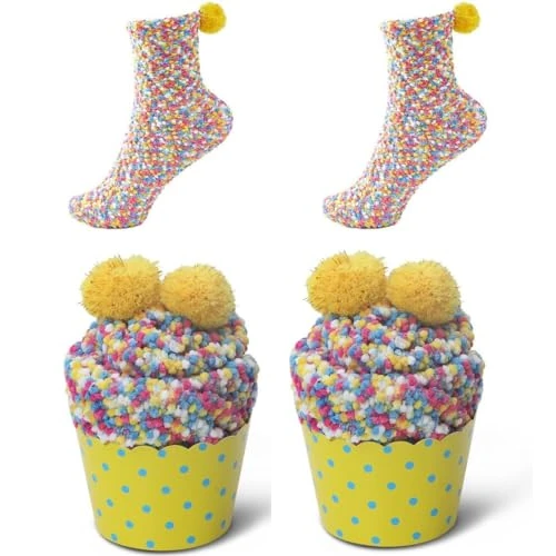 Offerta a tempo: JARSEEN 2 Confezione Regalo Calzini Natale Calze San Valentino Caldi Donna Super Morbidi Calzettoni DIY (2 Giallo, EU 36-42) - 23% da 13.99 € a 10.80 €