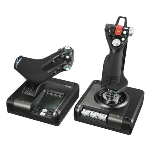 Offre limitée : Logitech G Saitek X52 Pro Flight Système 3M avec Commande de Gaz à Pièces Métalliques et Joystick de Simulation, Ecran LCD, Double Suspension, Boutons Lumineux, 2 Connexions USB - Noir de 199.00 € à 177.65 € (11% de remise)