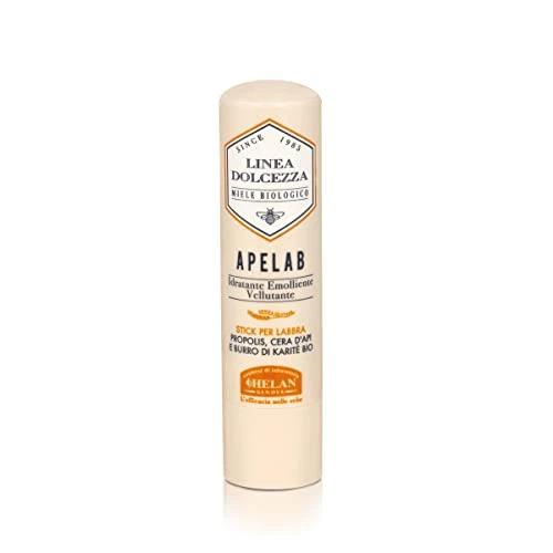 Helan, Linea Dolcezza, Baume à Lèvres Stick, Hydratant et Réparateur - Baume a Levre Émollient Lèvres Sèches et Gercées avec Beurre de Karité Bio pour Peau Douce et Veloutée, 4.5 ml - Made in Italy