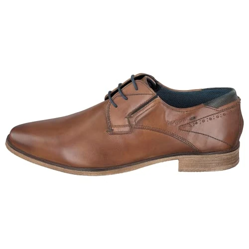 Limited-time offer: bugatti Men's Business low shoe made of leather, sustainable derby in used look, Cognac, 7.5 UK from 48.42 £ to 48.42 £ (save 0.00%)