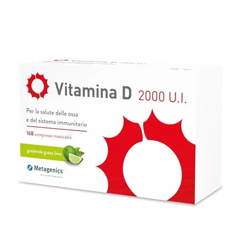 Offerta a tempo: Metagenics Vitamina D 2000 U.I. - Integratore per Sistema Immunitario e Supporto a ossa, denti e muscoli - 168 Compresse Masticabili - 41% da 36.50 € a 21.36 €