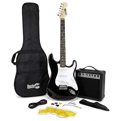 Offerta a tempo: RockJam Kit Chitarra Elettrica con Amplificatore 10W e Borsa, Nero - 0.00% da 139.99 € a 139.99 €