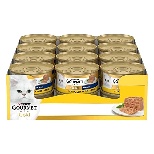 Limited-time offer: Gourmet Gold Mousse for the Cat with Chicken, 85 g – Pack of 24 from 27.75 GBP to 26.98 GBP (save 3%)
