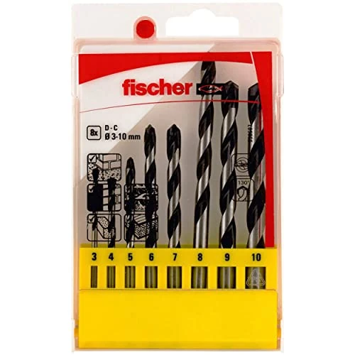 Oferta limitada: fischer - Juego de brocas E 3-4-5-6-7-8-9-10mm para pared hormigón, piedra (8 unidades) de 21.65 EUR a 21.65 EUR (ahorro 0%)