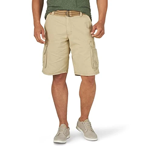 Zeitlich begrenztes Angebot: Lee Wyoming Cargo-Shorts für große und starke Herren, mit Gürtel, Buff, 50 Big von 46.52 € auf 46.52 € (0.00% Rabatt)