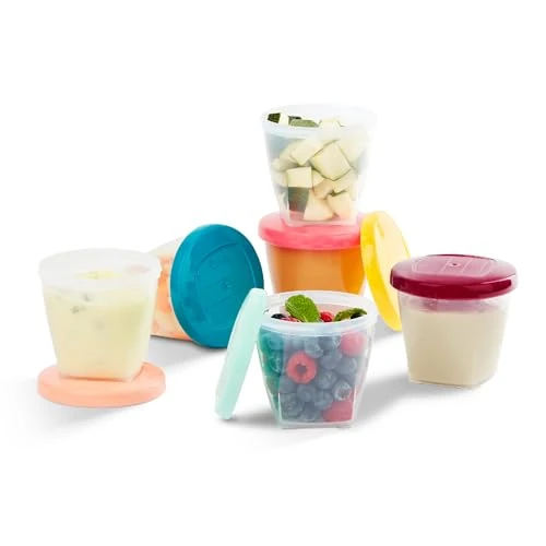 Limited offer: Babymoov Baby Food Jars, Set of 6 (8oz Each) Storage Containers, BPA-Free Leakproof Silicone Lids, Microwave, Freezer & Dishwasher Safe, Perfect Meals & Snacks, Baby Registry Essential from 12.99 EUR to 12.99 EUR (save 0%)