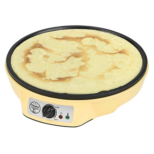 Offre limitee: Bestron Crêpière électrique au design rétro, Sweet Dreams, Revêtement antiadhésif, Jaune, Ø 30 cm, 1000 W de 27.99 EUR a 22.39 EUR (economie 20%)