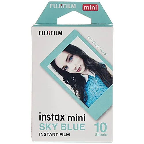 Fujifilm instax mini Film Pellicola Istantanea per Fotocamere Sky Blue, Formato 46x62 mm, Confezione da 10 Foto