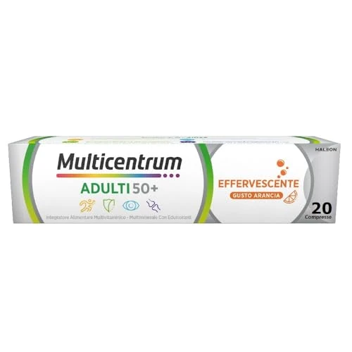 Offerta a tempo: Multicentrum Adulti 50+, Integratore Alimentare Multivitaminico con Vitamine B e D, Contro la Stanchezza per Adulti oltre 50 anni, 20 Compresse Effervescenti - 35% da 23.50 € a 15.23 €