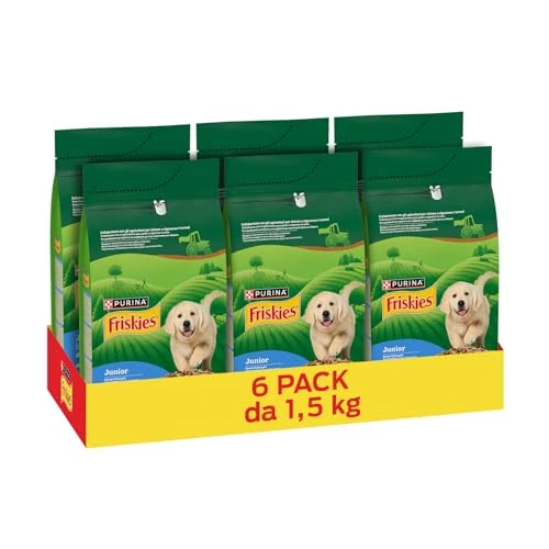 Offre limitée : Purina Friskies Junior Croquettes Chiens avec Poulet, Légumes et Lait, 6 Boîtes de 1,5 kg de 53.88 € à 53.88 € (0.00% de remise)
