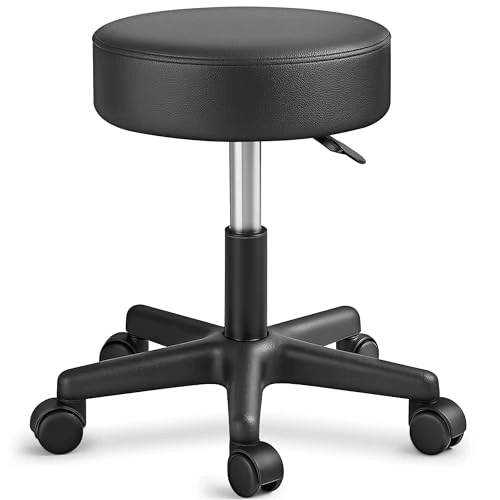 Offerta a tempo: TRESKO, sgabello girevole da lavoro, per estetiste, per studi, regolabile in altezza, con ruote, girevole a 360°, superficie imbottita da 10 cm e 8 colori - 0.00% da 46.90 € a 46.90 €