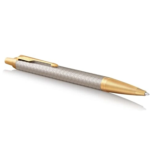 Offerta a tempo: Parker IM Premium Penna a Sfera | Punta Media e Ricarica di Inchiostro Blu | Warm Silver Golden Trim - 45% da 54.90 € a 30.46 €