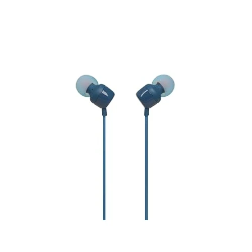 JBL Tune 110 Wired In-Ear Headphones with JBL Pure Bass Sound, Blue