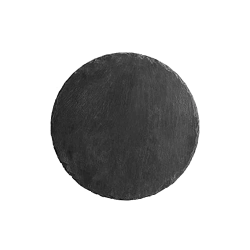 Offerta a tempo: H&H 9298425 Piatto Ardesia, Tondo, 25 x 0,5, Pietra, Antracite, 25x25x0.5 cm - 45% da 7.32 € a 4.00 €