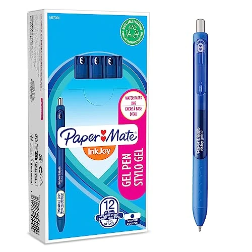 Paper Mate® InkJoy® penna gel | punta media | blu scuro (confezione da 12)