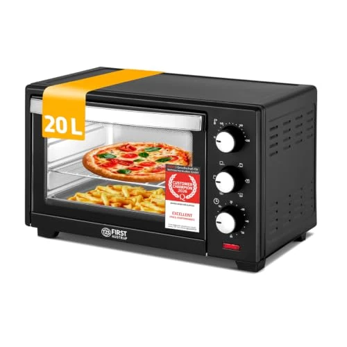 Offerta a tempo: TZS First Austria - Mini Forno 20L 1380W - Fornetto con regolazione della temperatura fino a 230°C - Con timer di 60 min, 3 altezze di inserimento, teglia e griglia - Per cucine piccole e campeggio - 0.00% da 99.95 € a 99.95 €