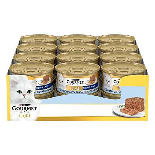 Offre limitée : Gourmet Purina Gold Nourriture Humide Mousse pour Chat au Poisson de l'océan – 24 boîtes de 85 g chacune (Pack de 24 x 85 g) de 14.40 EUR à 11.99 EUR (remise 16%)