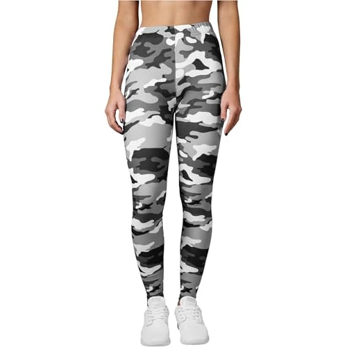 Long Imprimé Camouflage pour Femme et Jeune Fille, Collant Stretch, Taille Haute, Leggings de Sport, Yoga, Zumba