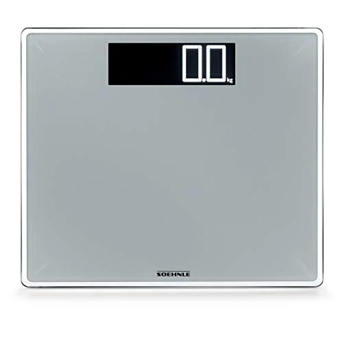Soehnle Digital Scale Style Sense Comfort 600, Extra Large Bathroom Digital Scales, White Weighing Scales, Safety Glass Weight Scales for Body Weight, Weighing in kg, lb and st, Capacity to 200 Kg