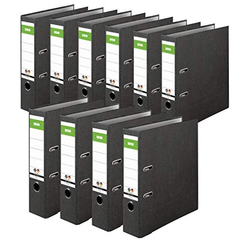 Offerta a tempo: DINOR 15039820 - Raccoglitore ad anelli, Nero, Larghezza dorso 8 cm, A4, Pacco da 10 - 16% da 36.85 € a 30.98 €