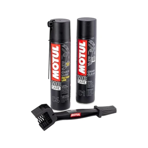 Kit detergente lubrificante per catena Motul C4 400 ml + C1 400 ml + spazzola per la pulizia della catena