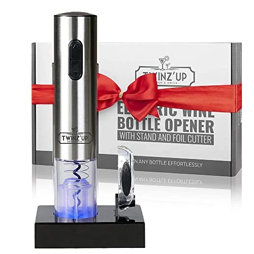 Oferta limitada: Twinz'up Sacacorchos Eléctrico Inalámbrico - Profesional Abridor de Vino Electrico Recargable (Base de Recarga) con Corta Cápsulas - Caja de Regalo de 29.99 € a 29.99 € (ahorro 0.00%)