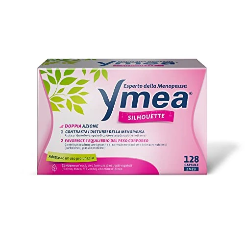 Offerta a tempo: Ymea Silhouette Esperto della Menopausa, Integratore Alimentare, Favorisce l'Equilibrio del Peso Corporeo, 128 Capsule - 51% da 65.90 € a 32.53 €