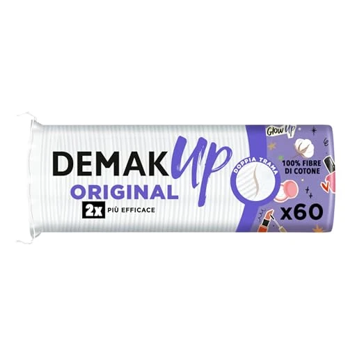 Offerta a tempo: Demak'Up Original 60 Dischetti Struccanti, Non Sbiancati, Fibre di Cotone Naturali - 5% da 1.25 € a 1.19 €