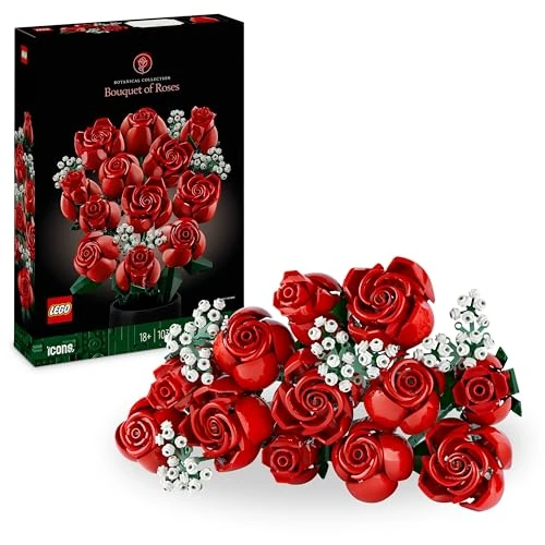 Limited-time offer: LEGO Botanicals Bouquet of Roses - Artificial Flowers Set for Adults - incl. 12 Faux Roses & 4 Sprigs of Baby's Breath for Home Decor - DIY Gift Idea - Valentine's Day Treat - 10328 from 54.99 GBP to 41.25 GBP (save 25%)