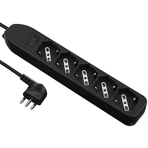 Offre limitée : Electraline 62066 multiprise 5 places polyvalents (schuko + 10/16 A) Câble 1,5 m – fiche Petite 10 à de 11.59 € à 11.59 € (0.00% de remise)