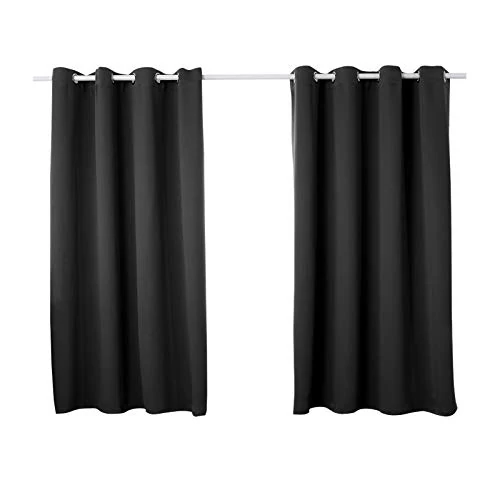 Offerta a tempo: WOLTU Tenda Oscurante con Occhielli 2 Pannelli, 135x175cm, Nero - 35% da 36.99 € a 24.20 €