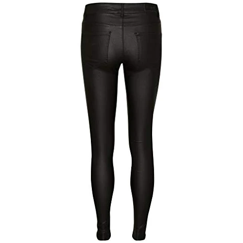 VERO MODA Womens Svn Coated Pants Black 28W / 30L