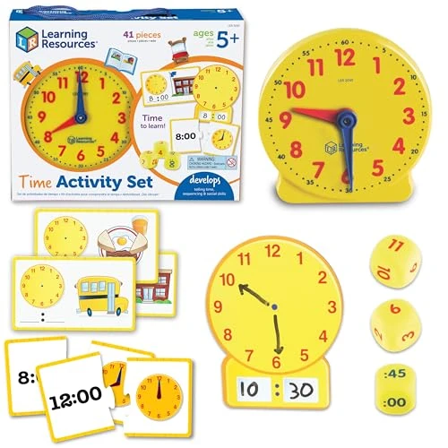 Offerta a tempo: Learning Resources Set attività Sull’Ora – Gioco Educativo con 41 Pezzi per Bambini 5+, Impara a Leggere l’Orologio Analogico e Digitale con Carte e Orologi Didattici - 22% da 21.54 € a 16.71 €
