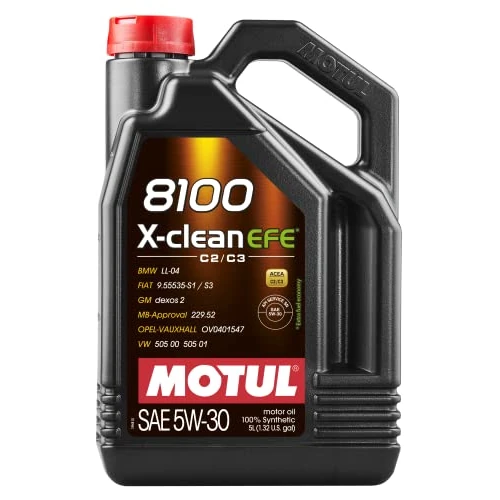 Motul 109471 | Motul 8100 X-clean EFE 100% Synthetic Lubricant for Petrol & Diesel Vehicles - Euro 4, 5 & 6 | Viscosity SAE J 300, 5W-30 | 5 Litres